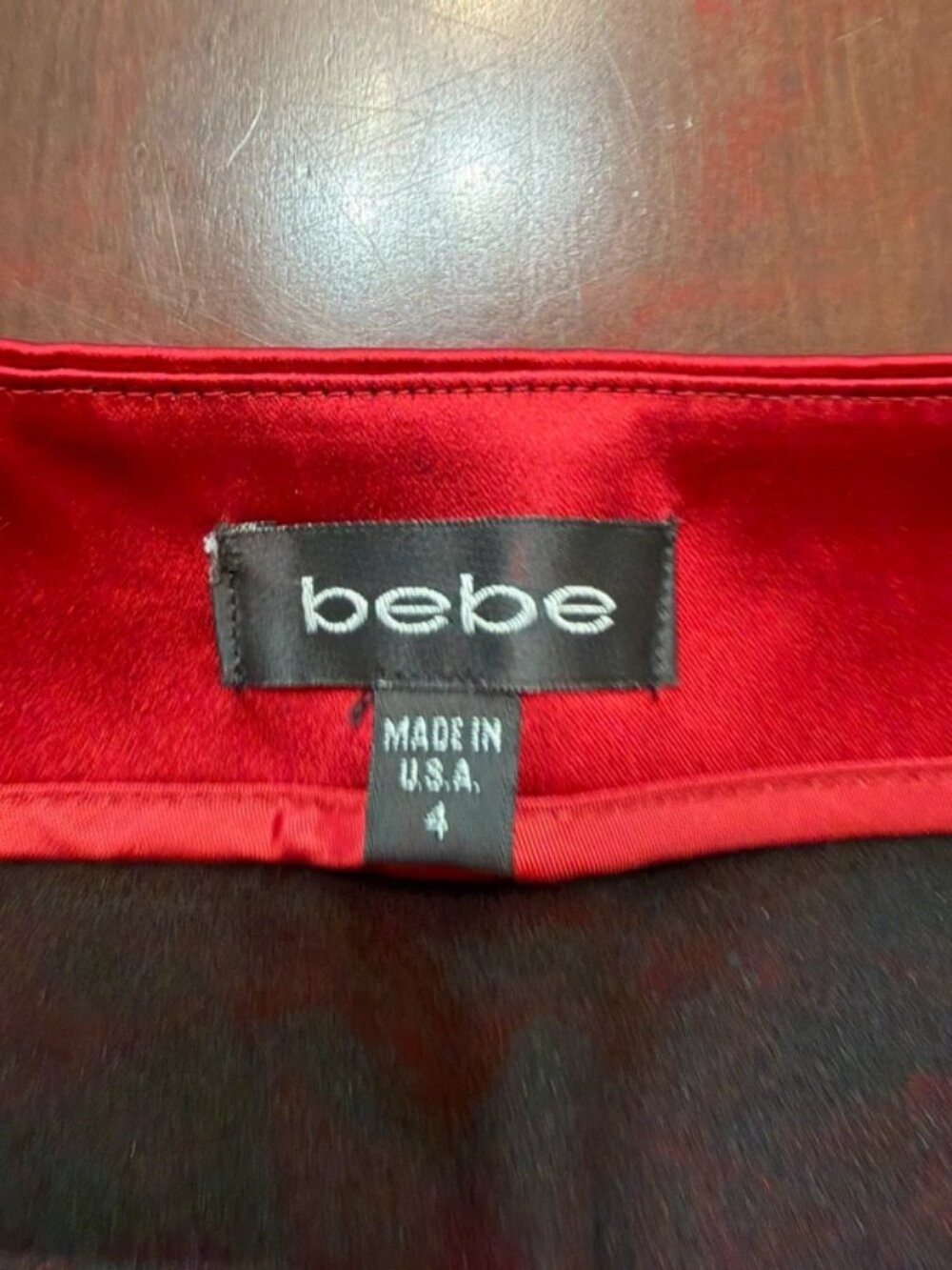Bebe Red Satin Skirt - Picture 4 of 4